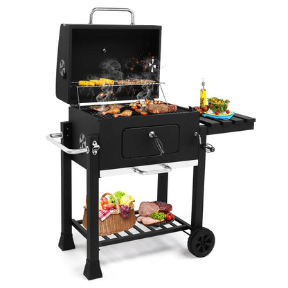 Portable Charcoal Grills Outdoor Barbecue Grill for BBQ Camping Picnic, Black